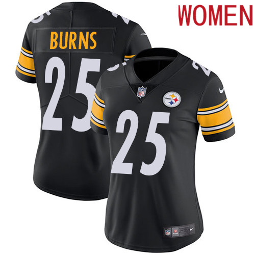 2019 Women Pittsburgh Steelers 25 Burns black Nike Vapor Untouchable Limited NFL Jersey